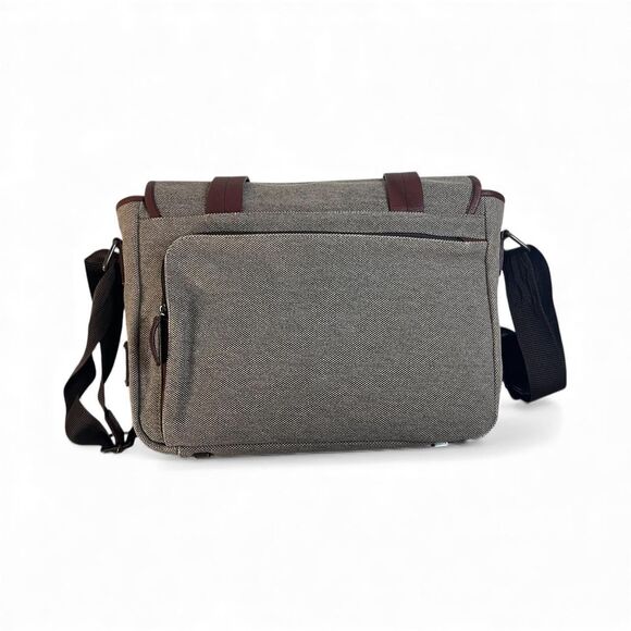 Bosca RFID Canvas Messenger Brown and Khaki Laptop-cases-bag - Picture 2 of 7